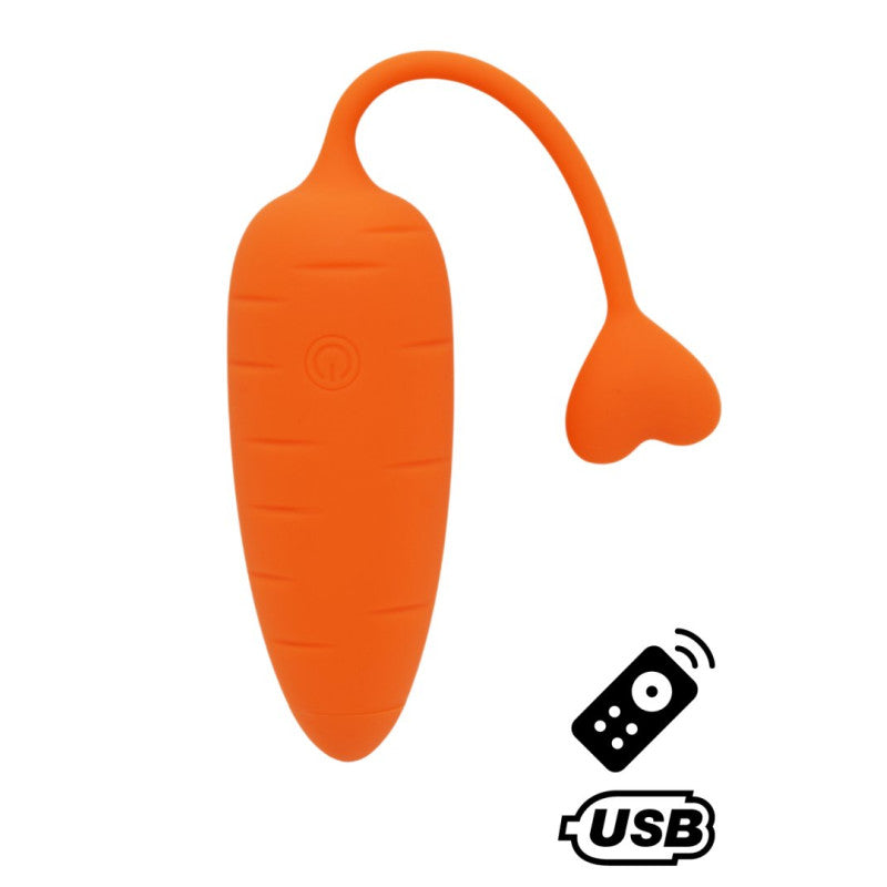 CARROT, Un Œuf vibrant avec télécommande, couleur et forme Carotte en silicone médical