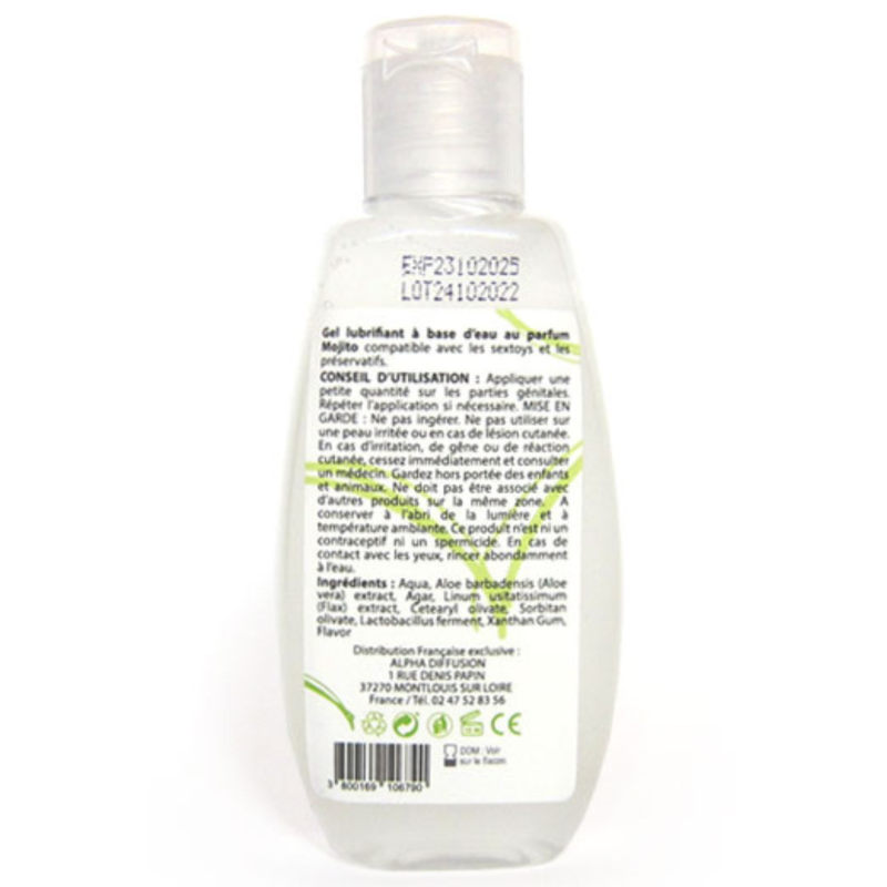 Lubrifiant à base d'eau 100% naturel Mojito 90 ml
