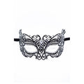 Masque vénitien Alba rigide noir avec strass