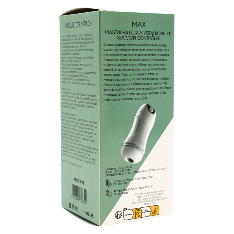 MAX – Masturbateur à Vibrations Succion Contrôlée USB